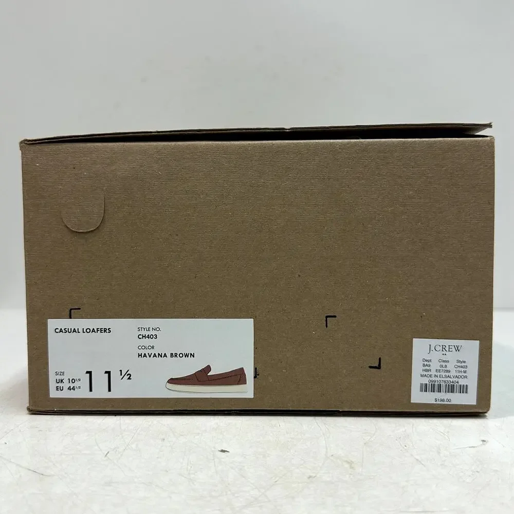 NIB J. Crew Leather Hybrid Casual Penny Loafers Havana Brown Sneakers US 11.5 D